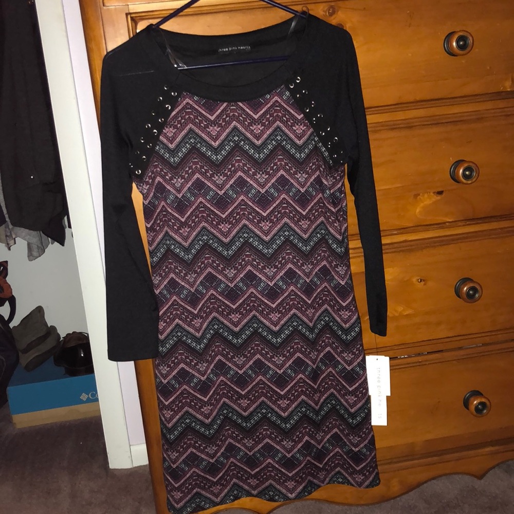 Three Pink Hearts Dress Large